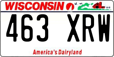 WI license plate 463XRW
