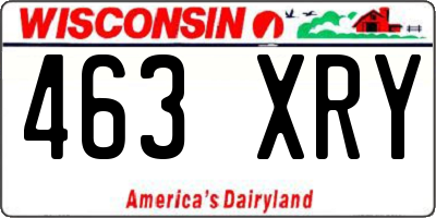 WI license plate 463XRY