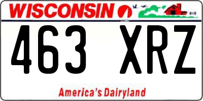 WI license plate 463XRZ