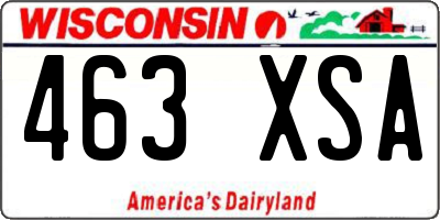 WI license plate 463XSA