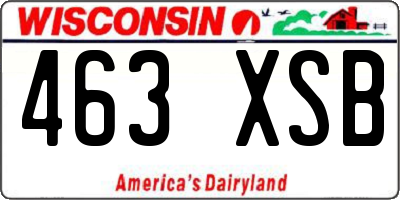 WI license plate 463XSB
