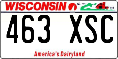 WI license plate 463XSC