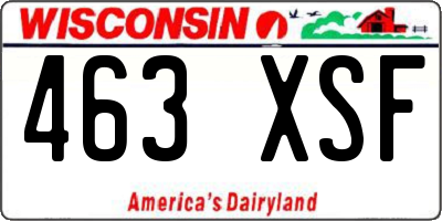 WI license plate 463XSF
