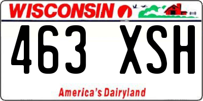 WI license plate 463XSH