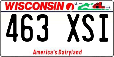 WI license plate 463XSI