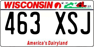 WI license plate 463XSJ