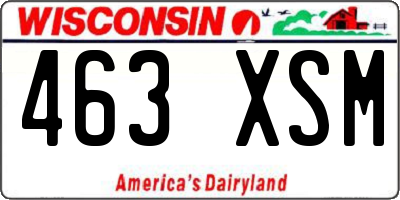 WI license plate 463XSM