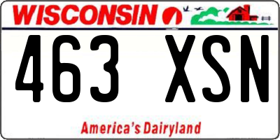 WI license plate 463XSN