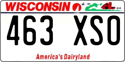 WI license plate 463XSO