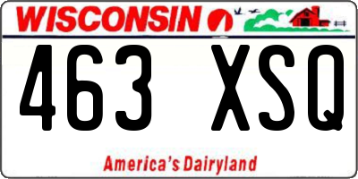 WI license plate 463XSQ