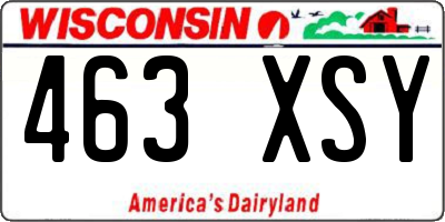 WI license plate 463XSY