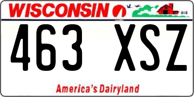 WI license plate 463XSZ