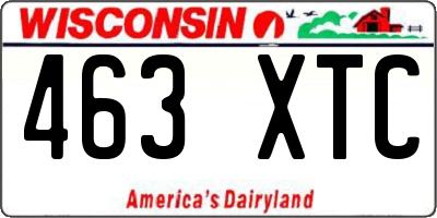 WI license plate 463XTC