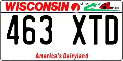 WI license plate 463XTD