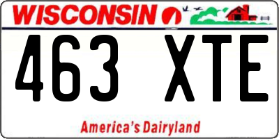 WI license plate 463XTE