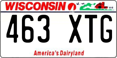 WI license plate 463XTG