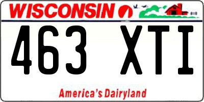WI license plate 463XTI