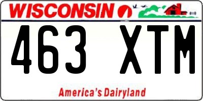WI license plate 463XTM