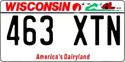 WI license plate 463XTN