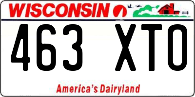 WI license plate 463XTO