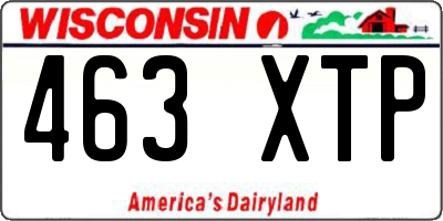 WI license plate 463XTP