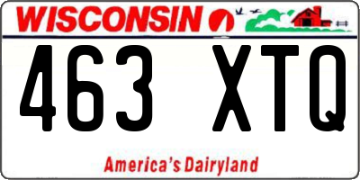 WI license plate 463XTQ