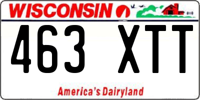 WI license plate 463XTT