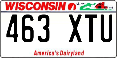 WI license plate 463XTU
