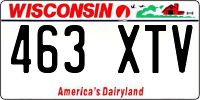 WI license plate 463XTV