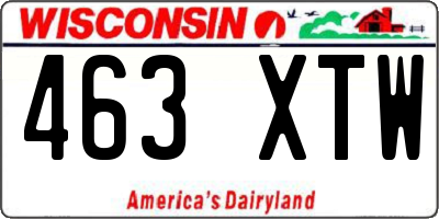WI license plate 463XTW