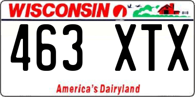 WI license plate 463XTX