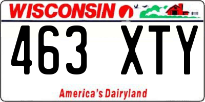 WI license plate 463XTY