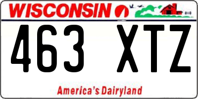 WI license plate 463XTZ