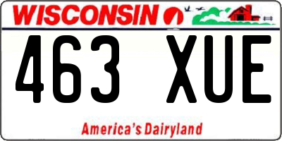 WI license plate 463XUE