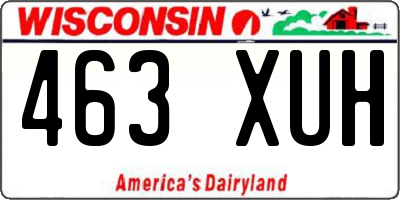 WI license plate 463XUH