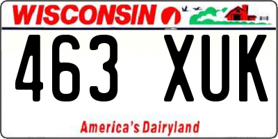 WI license plate 463XUK