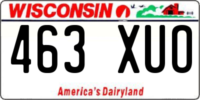 WI license plate 463XUO