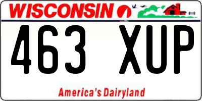 WI license plate 463XUP