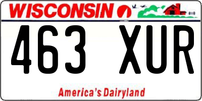 WI license plate 463XUR
