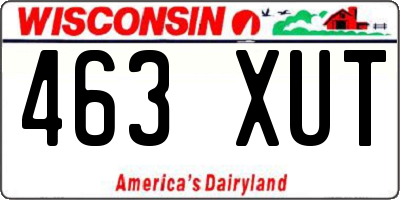 WI license plate 463XUT