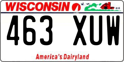 WI license plate 463XUW