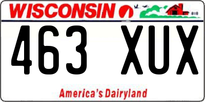 WI license plate 463XUX