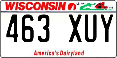 WI license plate 463XUY