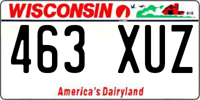 WI license plate 463XUZ