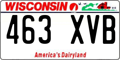 WI license plate 463XVB