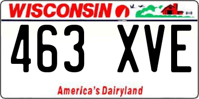 WI license plate 463XVE