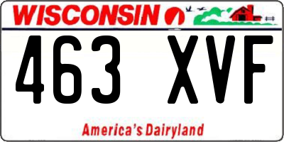 WI license plate 463XVF