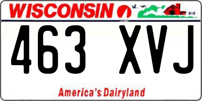 WI license plate 463XVJ