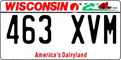 WI license plate 463XVM