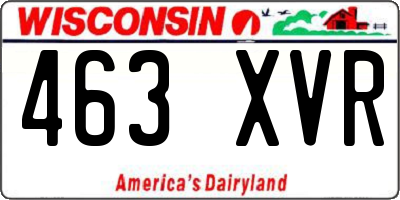 WI license plate 463XVR